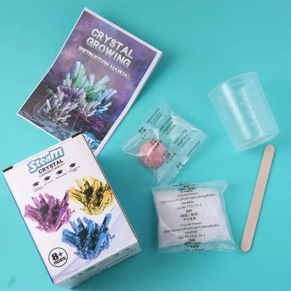 Grow a Crystal Crystal Growing Science Kit Colored Crystals Easy To Grow Science Experiments Toy Stirring Sticks DIY Craft