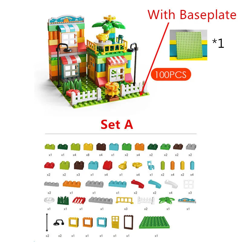 Large Marble Run Electric Spiral Lift Windmill Wheel Roller Coaster Paino  Slide Dino Track Parts Compatible Building Blocks Toy