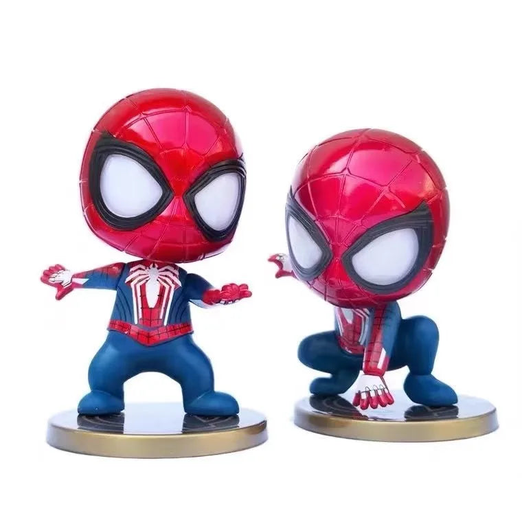 Marvel Q-Version Spider Man Mini Action Figurines Toy Man Desktop Car Ornaments Model Birthday Gifts Wholesale