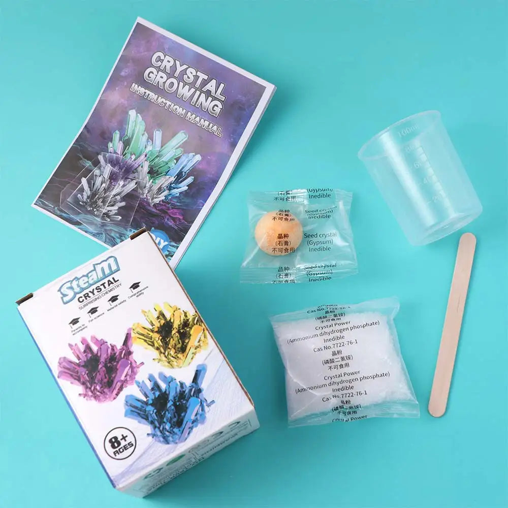 Grow a Crystal Crystal Growing Science Kit Colored Crystals Easy To Grow Science Experiments Toy Stirring Sticks DIY Craft