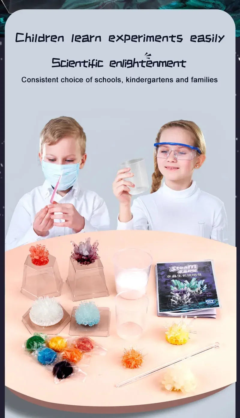 Crystal planting experiments, Science and education toys, DIY growable crystals