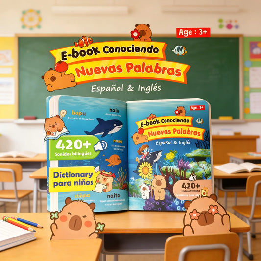 Spanish and English Talking Learning Book for Kids| Interactive Audio Sound Books for Toddler Educational Toy