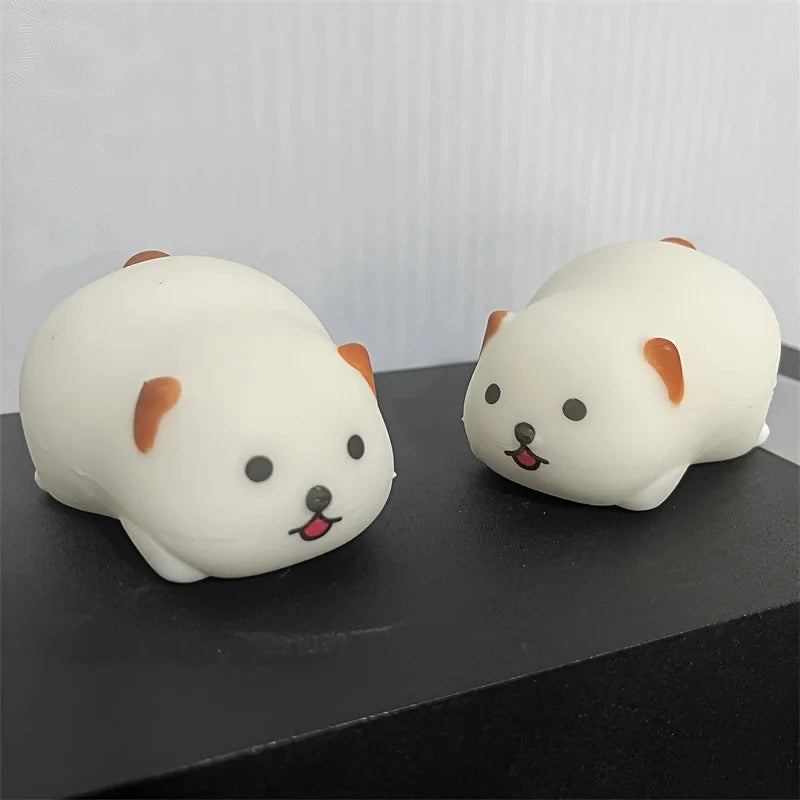 Squishy Puppy Animal Squeeze Toy. Soft Pinch Pop Fidget Toys Cute Cartoon Dog, Decor Entertainment Games Party Gifts