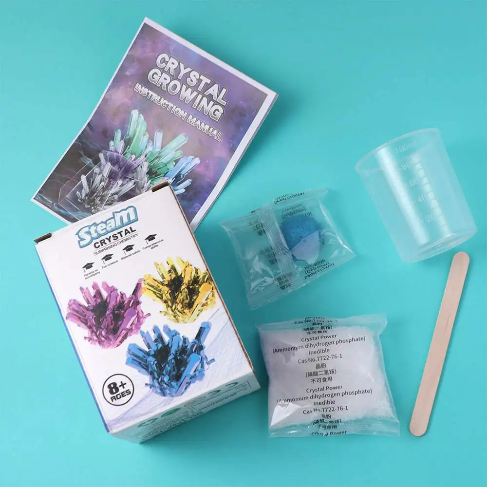 Grow a Crystal Crystal Growing Science Kit Colored Crystals Easy To Grow Science Experiments Toy Stirring Sticks DIY Craft
