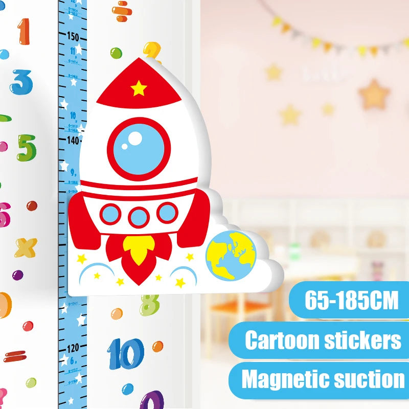 Removable 3d Three-dimensional Cartoon Height Stickers Self-adhesive Children's Magnetic Suction Baby Height Wall Stickers