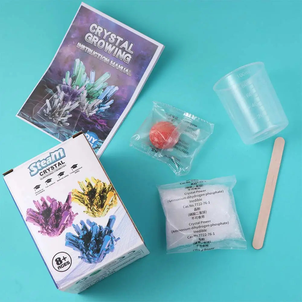 Grow a Crystal Crystal Growing Science Kit Colored Crystals Easy To Grow Science Experiments Toy Stirring Sticks DIY Craft