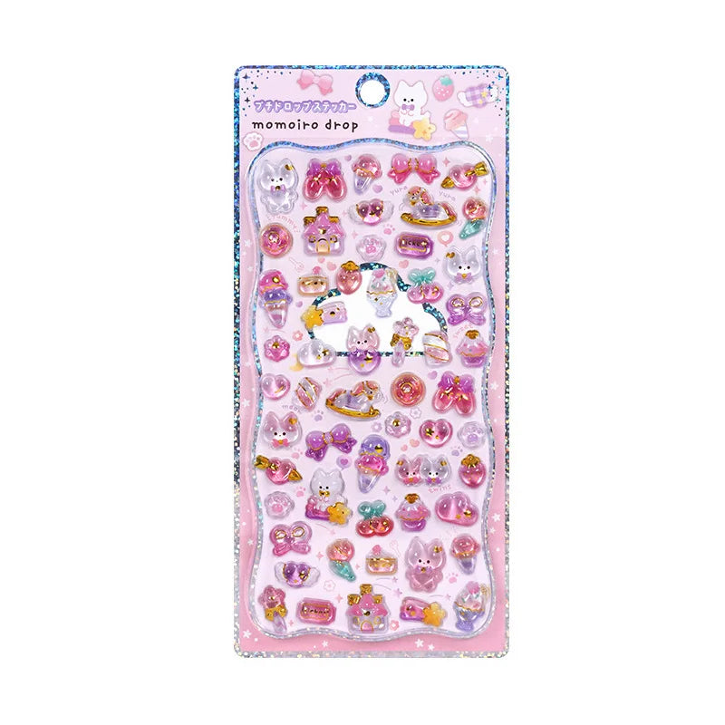 In stock 3D Kids Stickers Cat and Bunny DIY Decorative Stickers for Phones, Notebooks, and Educational Rewards