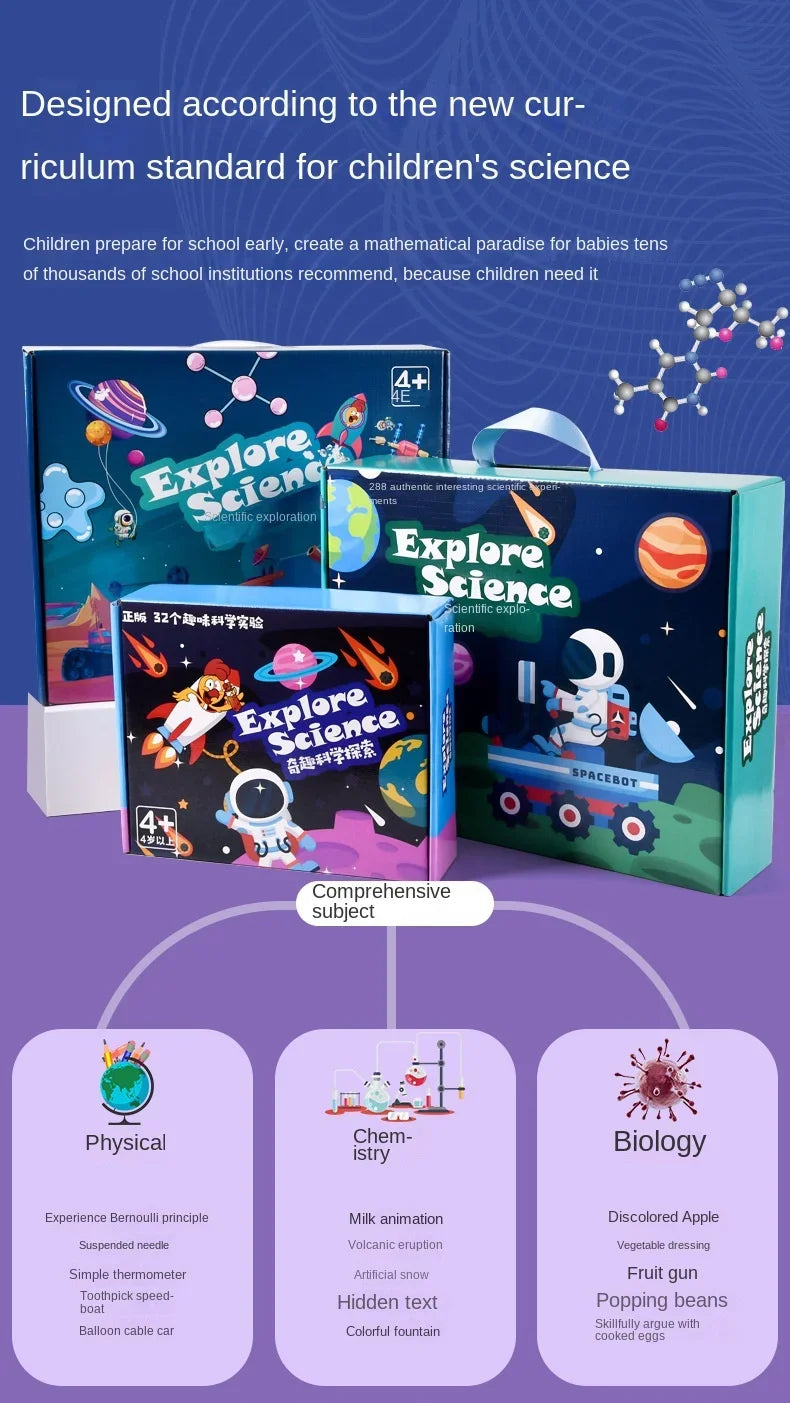 English Version Kids Science Laboratory Montessori Toys Chemical Experiments Kits Children Educational Science Popularization