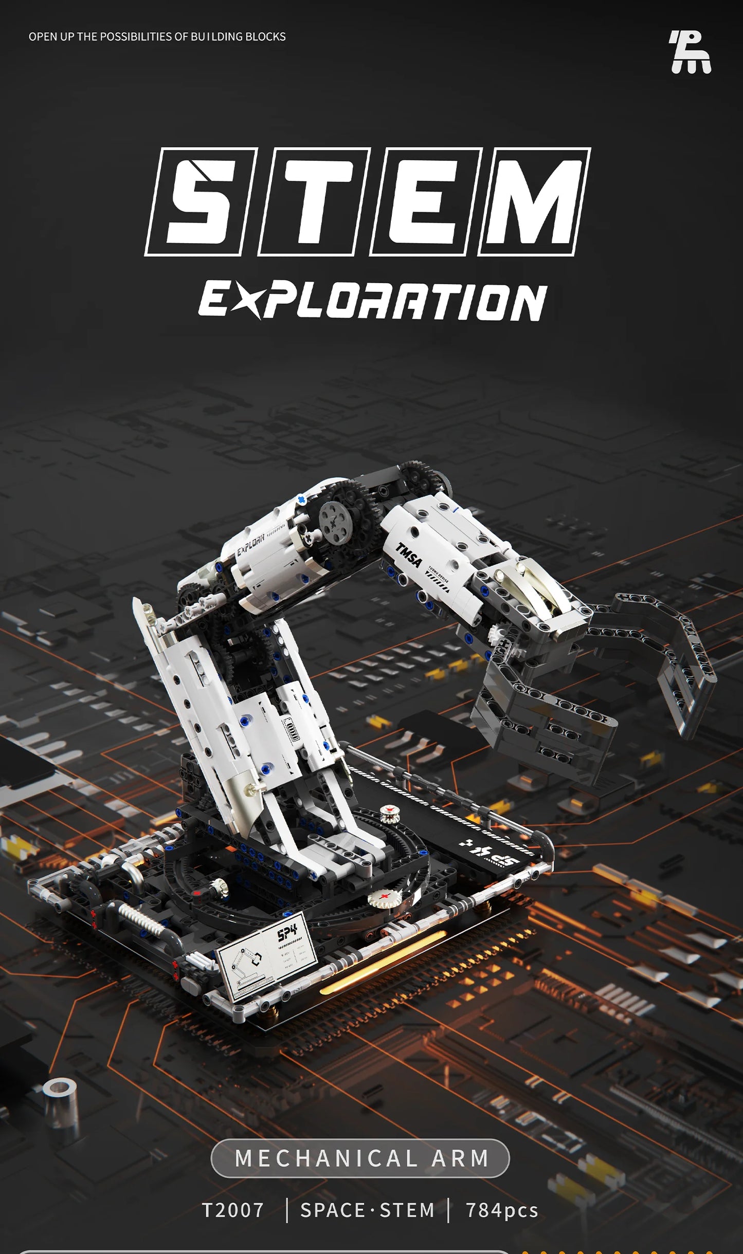 Science and education puzzle assembling programmable electric robot arm building blocks remote control toy student gift