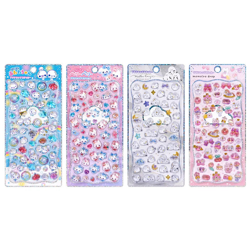 In stock 3D Kids Stickers Cat and Bunny DIY Decorative Stickers for Phones, Notebooks, and Educational Rewards
