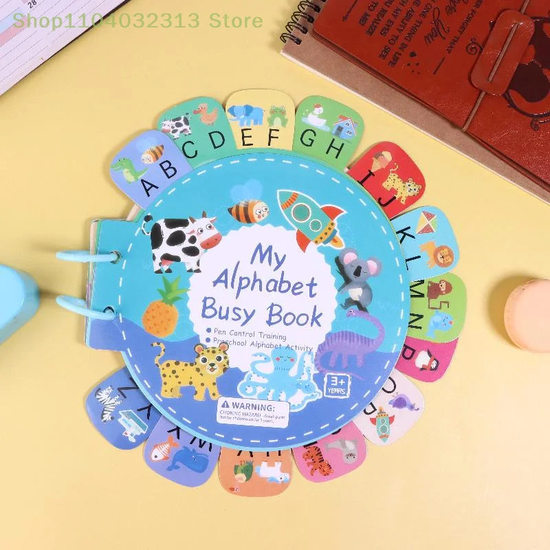 Interactive Activity Book Quiet Book Alphabet Stickers for Kids Brain Development