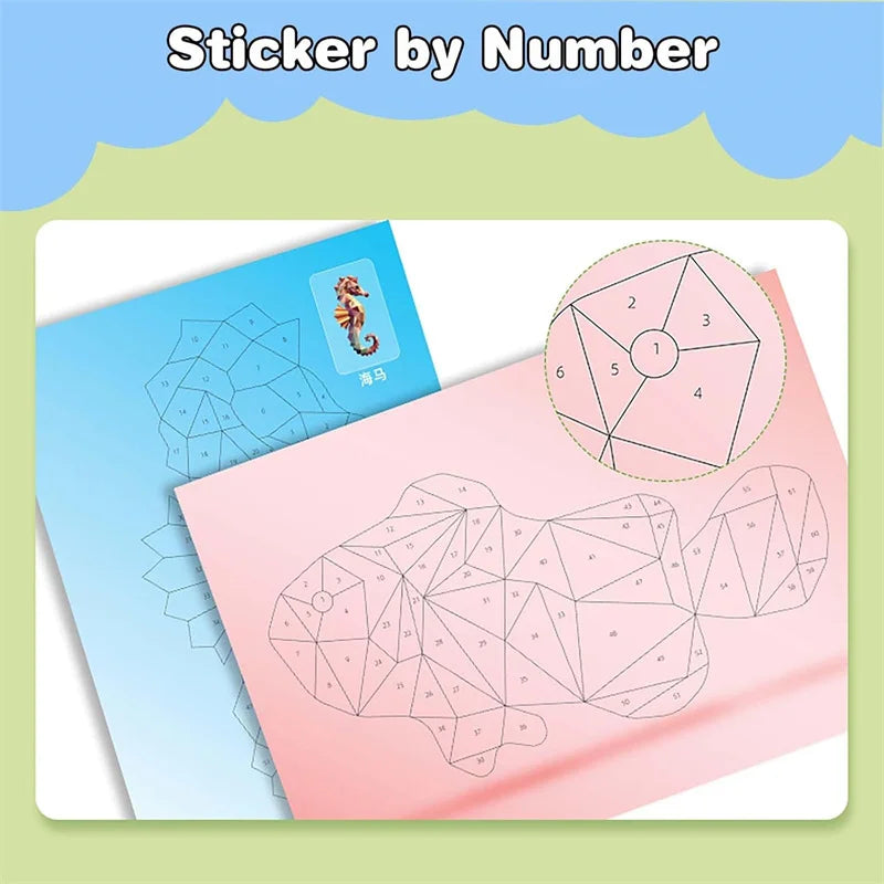 3D Geometric Collage Educational Toy For Kids Cartoon Stickers Beginner Craft Kit For Children