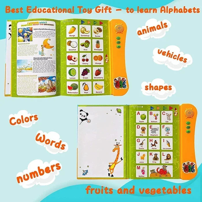 Interactive E-book Children ABC Smart Electronic Educational Reading Talking Interactive Language English Story Board Books