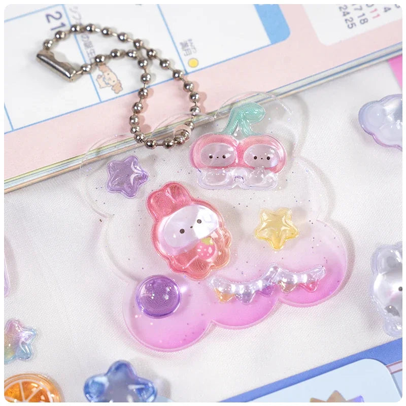 3D Embossed Stickers for Girls - Cute Cartoon Ice Cream/Fruit/Animal - Journal Decor Decals  kawaii