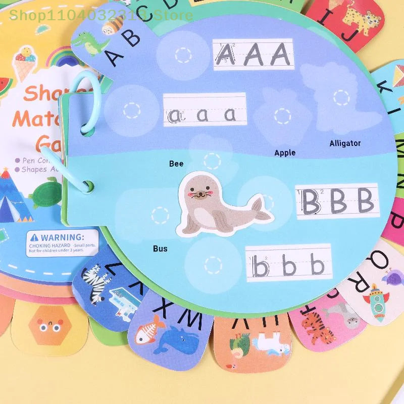 Interactive Activity Book Quiet Book Alphabet Stickers for Kids Brain Development