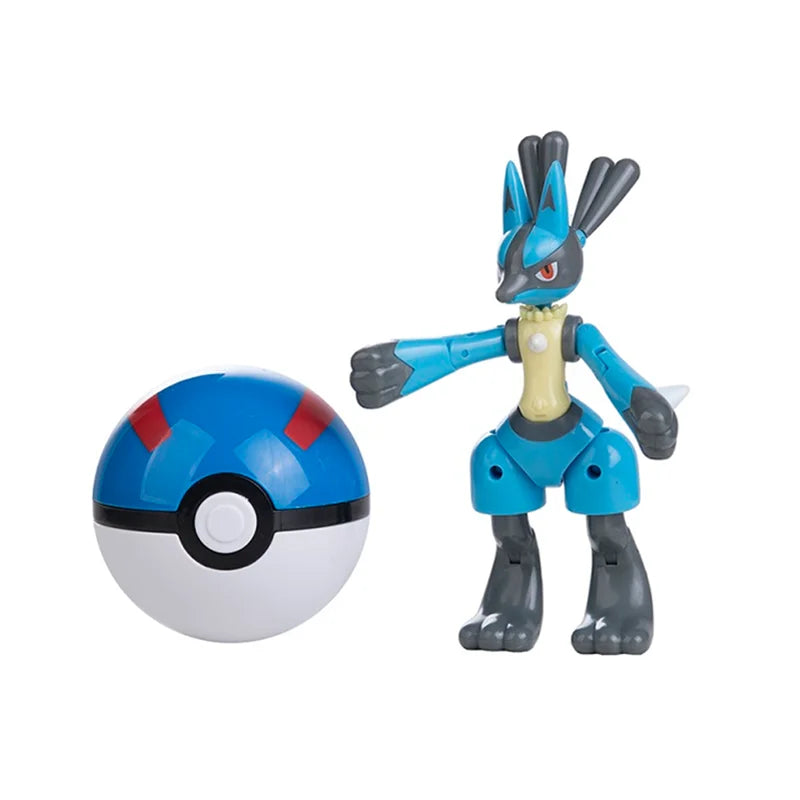 Pokemon Anime Figure Pikachu Mewtwo Charizard Genuine Box Pocket Monster Action Deformation Pokeball Toy Figures Model Gifts