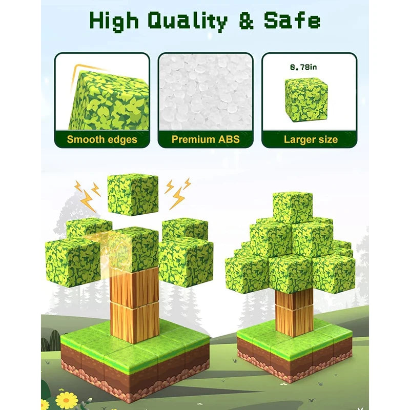 Magnetic Building Blocks Mine Magnet World Set Toys STEM Montessori Stacking Cube Construction Set Christmas Gift For Kid