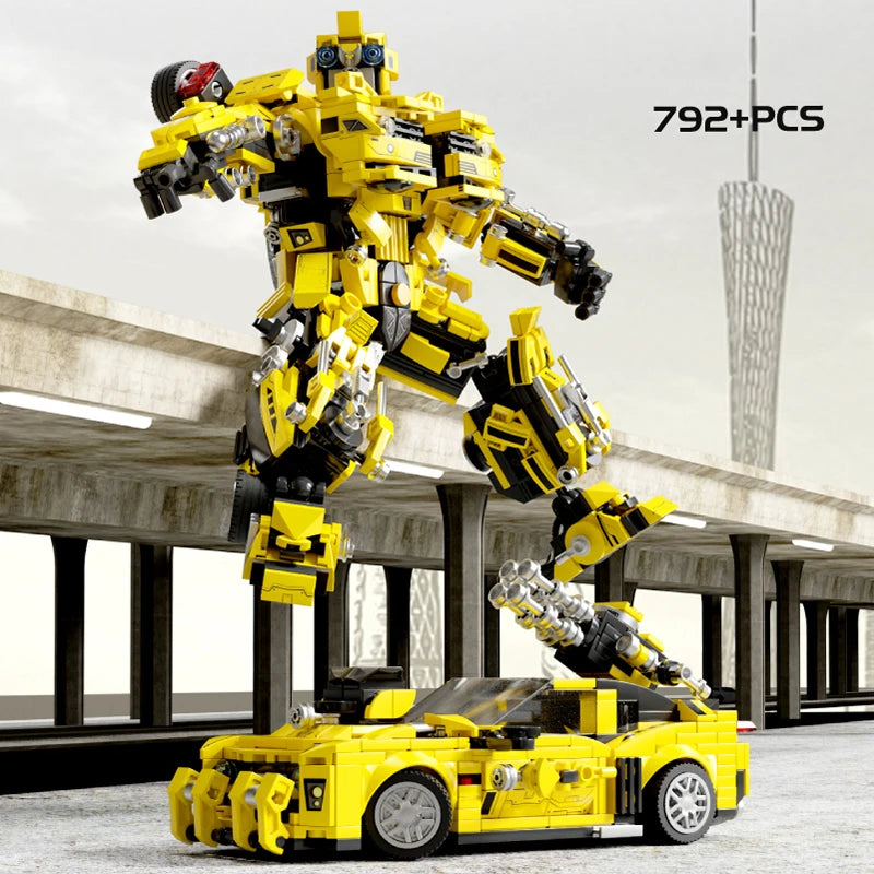 MOC Technology Movie 2 in 1 Deformation Transform Robot Model Building Blocks Bricks Toys Cars Birthday Gifts for Kids Children