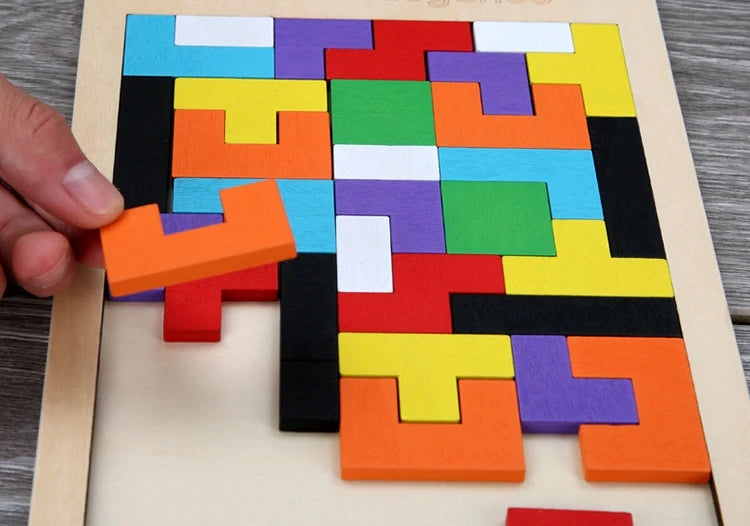3D Wooden Russia Puzzle Baby Early Education Color Shape Game Children Thinking Logic Square Toy Puzzle For Kids Christmas Gifts