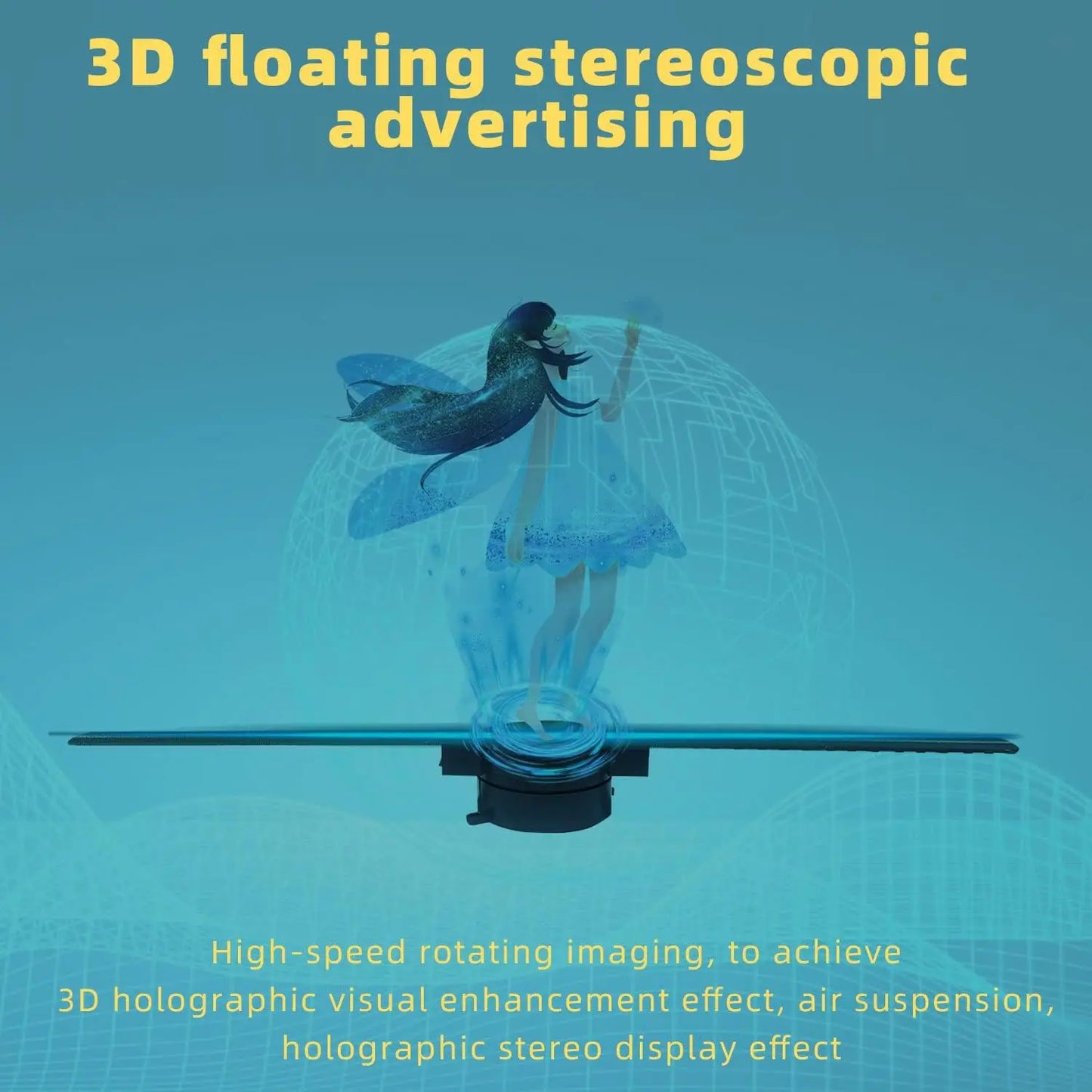 3D Hologram Fan 3D Holographic Projector Advertising Display Light HD Holographic Projector Stores Bars Party Xmas Halloween