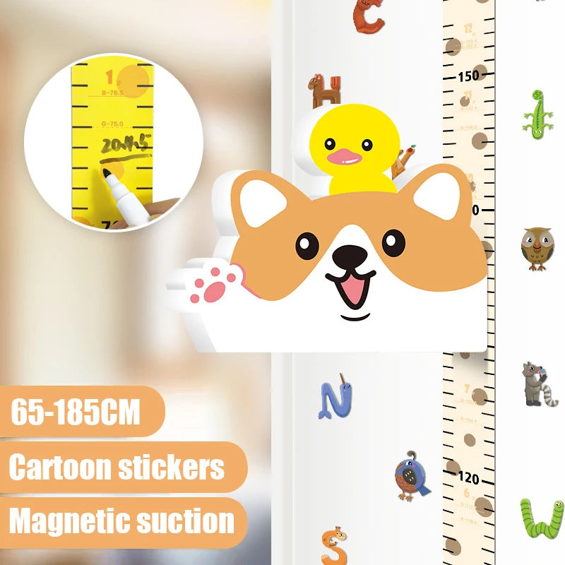 Removable 3d Three-dimensional Cartoon Height Stickers Self-adhesive Children's Magnetic Suction Baby Height Wall Stickers