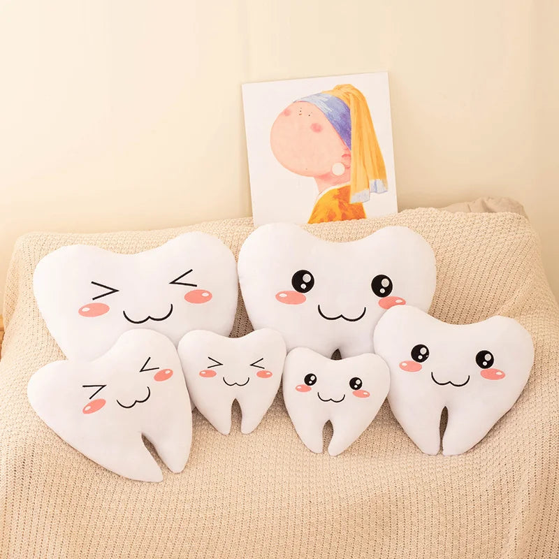 Simulation 20-40CM Lovely Tooth Plush Toys Cute White Teeth Stuffed Soft Pillow Funny Sofa Cushion Decor Gift For Children kids