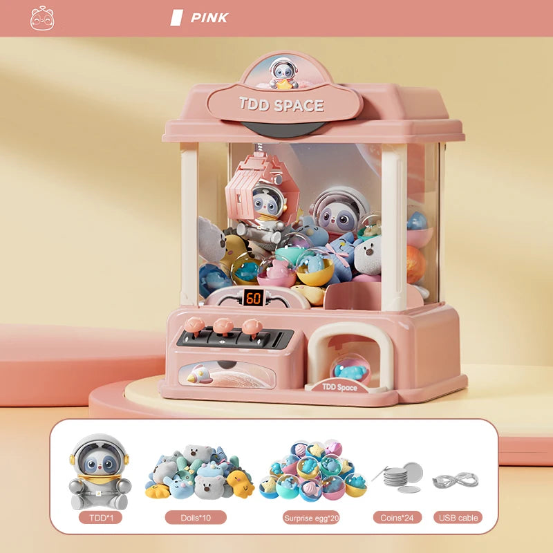 Doll Machine Coin Operated Play Game| Mini Claw Catch Toy Machines