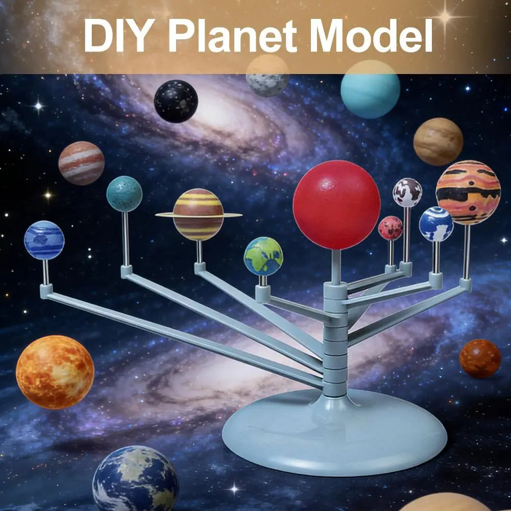 DIY Solar System Planetarium Model Kit 3D Eight Planets Science Project Educational Astronomy Toy for Kids Space Learning Gift