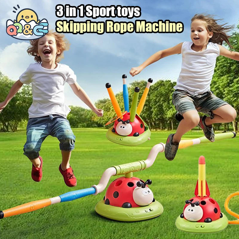 3-In-1 Kid Skipping Rope Machine Ferrule Game Adjustable Sport Machine Somatosensory Training Toy Indoor Outdoor Sport Equipment