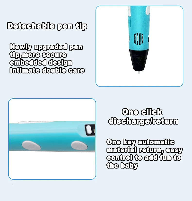 3D Printing Pen DIY Three-dimensional Painting Children Toys Fun Camouflage with Power Adapter PLA Filament New Style Gift