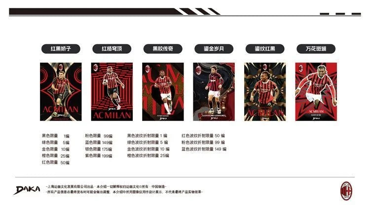 Daka 2025-2026 Trading Cards Top Audience Machester Cuty Juventus Ac Milan Internazionale Milano Football Star Official Box Gift