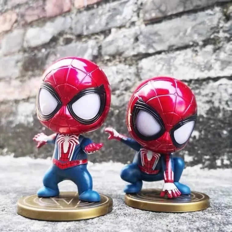 Marvel Q-Version Spider Man Mini Action Figurines Toy Man Desktop Car Ornaments Model Birthday Gifts Wholesale