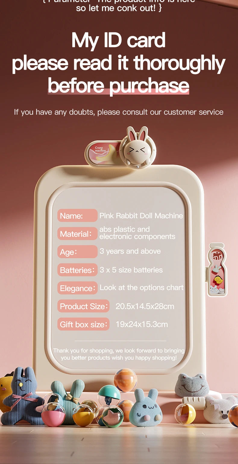 Doll Machine Coin Operated Play Game| Mini Claw Catch Toy Machines