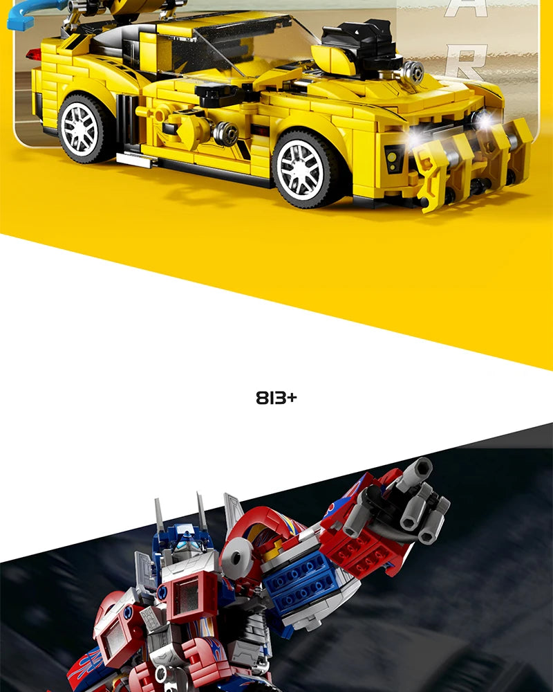 MOC Technology Movie 2 in 1 Deformation Transform Robot Model Building Blocks Bricks Toys Cars Birthday Gifts for Kids Children