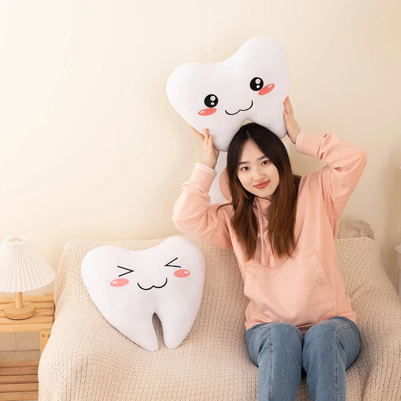 Simulation 20-40CM Lovely Tooth Plush Toys Cute White Teeth Stuffed Soft Pillow Funny Sofa Cushion Decor Gift For Children kids