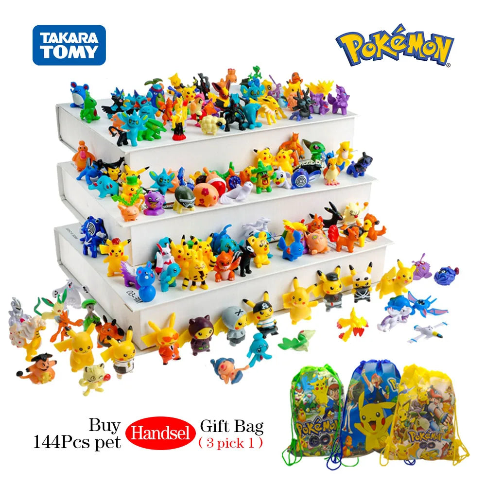 Pokemon Mini Figures 2-3CM  Anime Action Pikachu